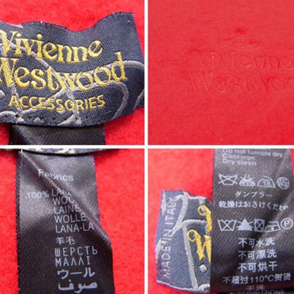 Authentic Vivienne Westwood Scarf Orb Red Woman - Picture 5 of 6